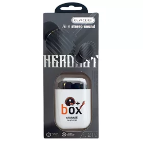   Casti audio cu microfon EV-219, conector jack 3.5 mm, cablu 1.2 m, cutie depozitare, negre