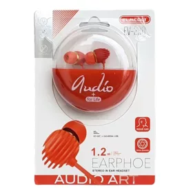   Casti audio cu microfon EV-230, conector jack 3.5 mm, cablu 1.2 m, cutie depozitare, rosii