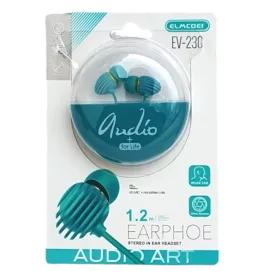   Casti audio cu microfon EV-230, conector jack 3.5 mm, cablu 1.2 m, cutie depozitare, turcoaz