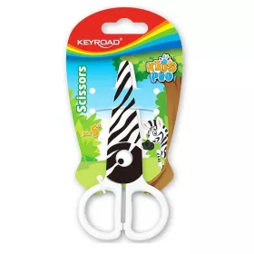   Foarfeca Keyroad Kids Pro KR971402, 13.0cm, plastic, prescolari, zebra, blister