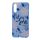 Husa Flowers Glitter pentru Apple iPhone 6 / 6S, cu mesaj, albastra
