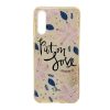 Husa Flowers Glitter pentru Apple iPhone 6 / 6S, cu mesaj, aurie