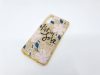 Husa Flowers Glitter pentru Apple iPhone 6 / 6S, cu mesaj, aurie
