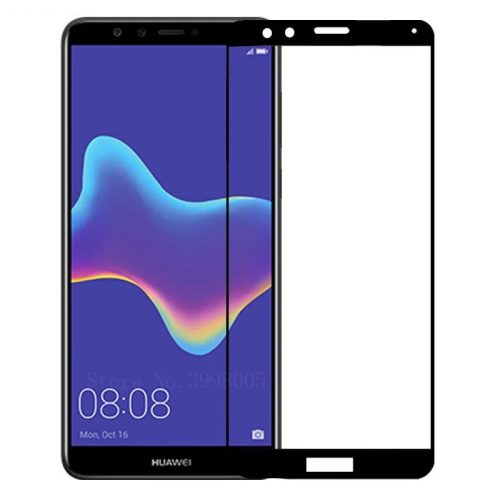 Folie de sticla Full Glue pentru Huawei Y9 2018, margini negre