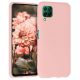 Husa Huawei P40 Lite Luxury Silicone, catifea in interior, roz