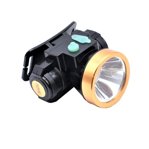 Lanterna frontala LED, 2 faze iluminare, acumulator 300 mA, neagra