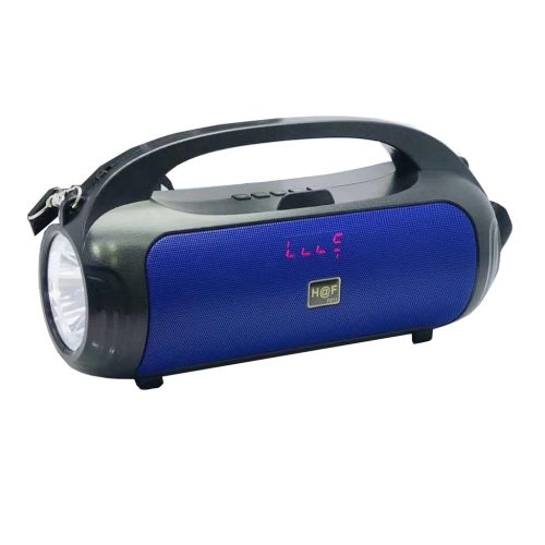 Boxa portabila HF-F311, Bluetooth, USB, TF, AUX, Radio FM, handsfree, incarcare solara, lanterna, negru/albastru
