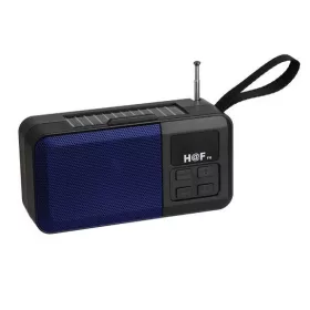   Boxa portabila HF-F6, Bluetooth, USB, TF, Radio FM, lanterna, handsfree, stand telefon, negru/albastru