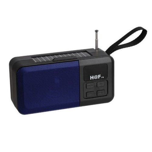 Boxa portabila HF-F6, Bluetooth, USB, TF, Radio FM, lanterna, handsfree, stand telefon, negru/albastru