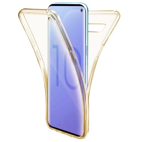 Husa Full TPU 360° pentru Samsung Galaxy S10e, auriu transparent