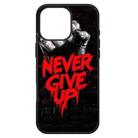   Husa protectie Apple iPhone 14 Pro, Colorful Aluminium TPU, mesaj Never Give Up