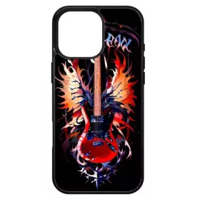   Husa protectie Apple iPhone 15 Pro, Colorful Aluminium TPU, design Rock Guitar