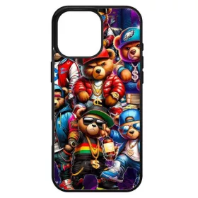   Husa protectie Apple iPhone 16 Pro, Colorful Aluminium TPU, design Ape and Bear