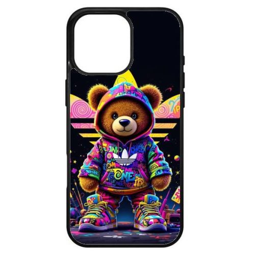 Husa protectie Apple iPhone 16 Pro, Colorful Aluminium TPU, design Bear