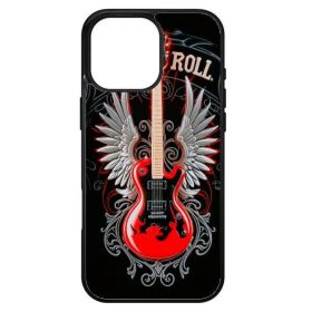   Husa protectie Apple iPhone 15 Pro Max, Colorful Aluminium TPU, design Rock and Roll Guitar