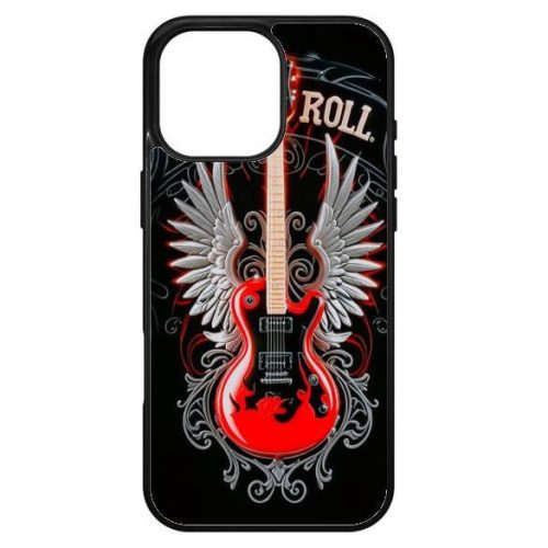Husa protectie Apple iPhone 16 Pro Max, Colorful Aluminium TPU, design Rock and Roll Guitar
