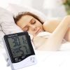 Ceas digital HTC-8A, statie meteo, termometru, higrometru, umiditate, ecran iluminat, alb