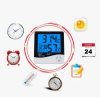 Ceas digital HTC-8A, statie meteo, termometru, higrometru, umiditate, ecran iluminat, alb