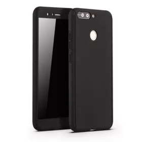   Husă Full Cover 360° pentru Huawei Y9 2018 (față + spate + sticlă), neagră
