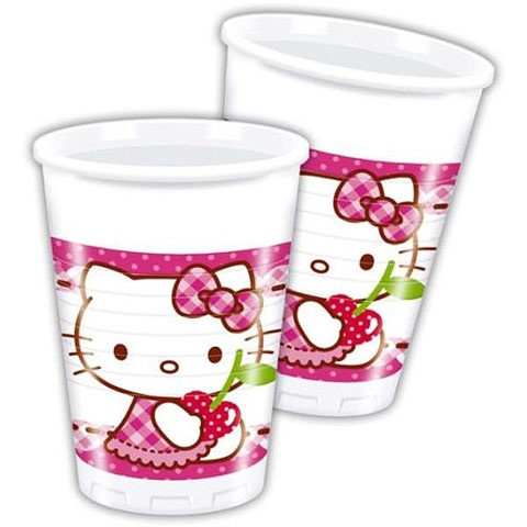 Hello Kitty pahar plastic de petrecere 200ml set 8 buc.