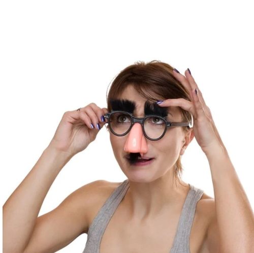Ochelari deghizare cu sprancene, nas si mustata