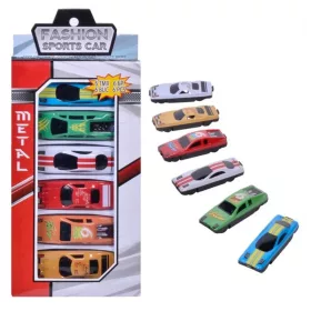 Set 6 masinute sport, 1:64, diferite modele si culori