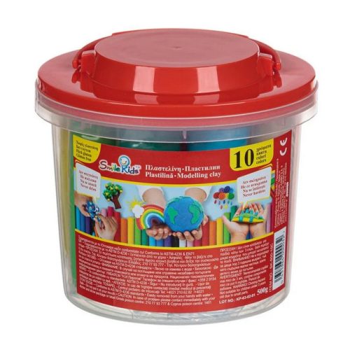 Plastilina in galeata, 10 culori diferite, 500 grame