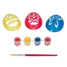 Set creatii artizanale de Paste, 3 forme oua, vopsea si pensula incluse