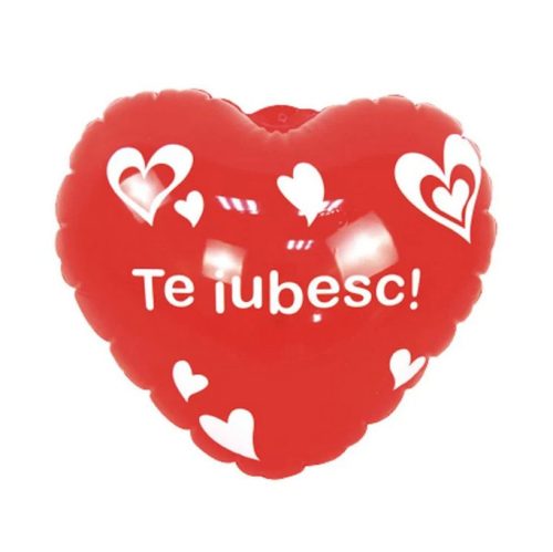Inima gonflabila rosie, mesaj ”Te Iubesc”,  32 cm