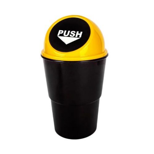 Tomberon pentru masina, plastic, 7.5 x 17 cm, negru/galben
