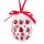 Ou decorativ de Paste, alb, pictat buburuza, 7.5 cm