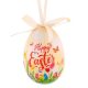 Ou decorativ de Paste cu fluturi si mesaj "Happy Easter",  7.5 cm