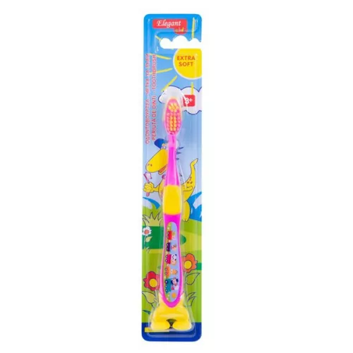 Periuta de dinti pentru copii, Elegant Kids, extra soft, roz