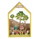Decoratiune de Paste din lemn Casuta Iepurasi Baiat si Fetita, 14 x 4 x 22 cm