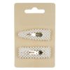Clame par cu perle albe, 5.5 cm, 2 bucati