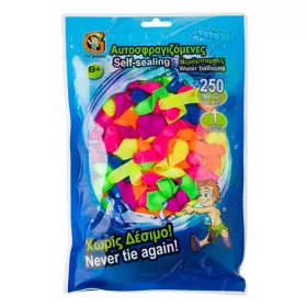   Baloane colorate pentru apa cu sistem de prindere & adaptor, 250 buc