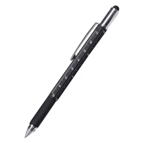   Unealta multifunctionala 6 in 1 (pix, surubelnita dreapta si in cruce, nivela, rigla, stylus ecran), 15 cm, neagra