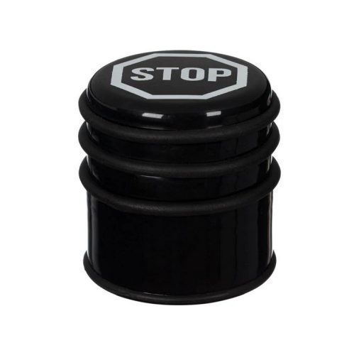 Opritor usa metalic, negru, logo STOP, 7.5 x 8 cm, 800 grame