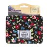 Portofel / ​portcard textil, model floral, protectie RFID, 5 compartimente, 10 x 7.5 cm