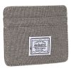 Portofel / ​portcard textil gri, protectie RFID, 5 compartimente, 10 x 7.5 cm