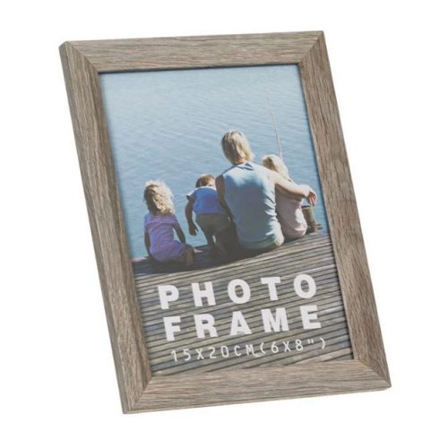 Rama foto decorativa,  aspect de lemn gri, 15 x 20 cm
