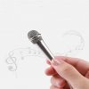 Mini microfon pentru karaoke, podcast, 1.8 x 5.5 cm, conector jack 3.5 mm, argintiu