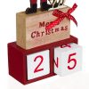 Decoratiune de Craciun din lemn, calendar Mos Craciun, 20 cm
