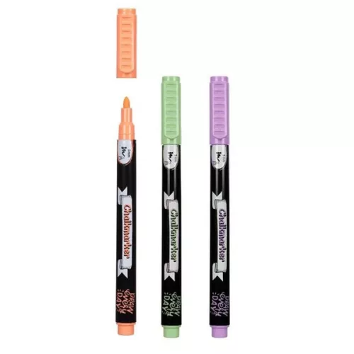 Set 3 carioci creta lichida, varf 1 mm, culori pastel