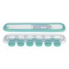 Cutie din silicon pentru cuburi de gheata verde, capac din plastic transparent, 12 compartimente