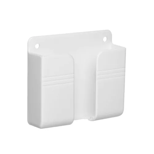 Suport de perete alb pentru telefon, telecomenzi, etc, 8.6 x 2.8 x 9.9 cm