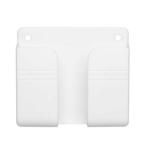 Suport de perete alb pentru telefon, telecomenzi, etc, 8.6 x 2.8 x 9.9 cm