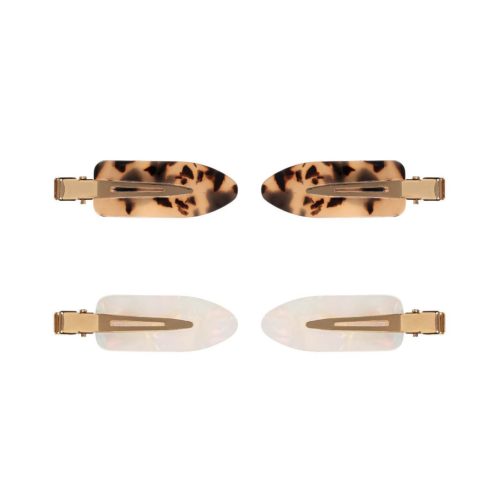 Clame metalice aurii cu maro si fildes, 6 cm,  4 bucati
