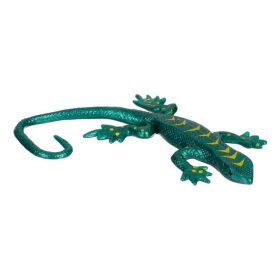   Jucarie Stretchy Iguana, verde/galben, aspect realistic, 24 cm