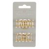 Clame par aurii, cu strass & perle albe, 5 cm, 2 bucati